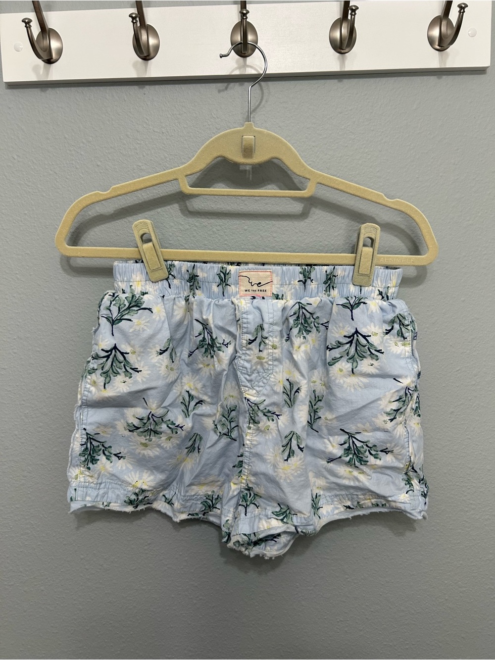 Free People Light Blue Floral Boxers